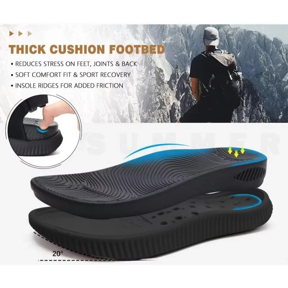 Casual Hiking Sandals Men's Black Athletic Sports Walking Fisherman Shoes
